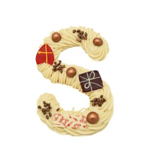 Chocoladeletter S wit